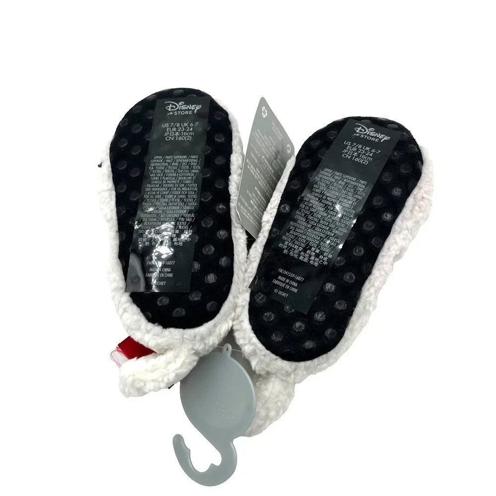 Disney Store Slippers Patch 101 Dalmatians Plush 7/8 New